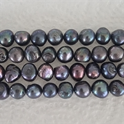 Ferskvands perler. Barok. 9-11 mm. Gråblå